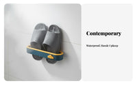 Drilltool-Less Installation Adhesive Slipper Rack No Drilling Required Adhesive Slipper Holder Cumulus Shape Shoe Storage Contrast Color Design for Renters, Homeowners, Students, Bathroom, Entryway, Small Areas, Dorm Room
