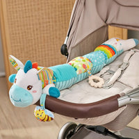 Stuffed Unicorn with Loop Soft Toy Unicorn Baby Comfort Toy Sensory Textured for Babies, Crib, Nursery