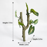 Lifelike Reptile Branch for Snake Accessories, Realistic Climbing Branch with Multi-Colored Leaves, 20cm X 7cm, 1 Piece