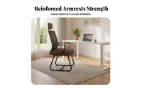 Ergonomic Design Sled Base Mesh Back Chair High Load Capacity Mesh Back Sled Chair Lightweight Office Furniture Anti-Tip and Non-Slip Feet for Students, Professionals, Guests, Dormitory, Home Study, Conference Room, Reception Area