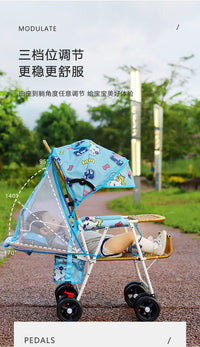 藤椅婴儿推车可坐可躺夏天出行0到3岁溜遛娃神器夏季竹藤可折叠小