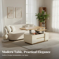 raiseTop Coffee-to-Dining Table Multi-Functional Split raiseTop Coffee Table Mobile with casters Sturdy for Dorm Rooms