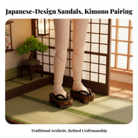 Miniature Wooden Geta Kimono Matching OB11 Doll Shoes Handmade Japanese Design Doll Clogs
