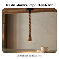 Rope Pendant Warehouse Chic Design Vintage Industrial Lamp Creative Design Industrial Hanging Lamp for Bar Owners, Cafe, Shop Window, Kitchen Island