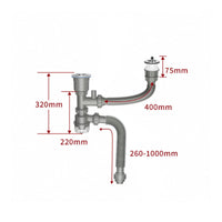 Double Sink Drain tube  Kit Anti-Odor Sink Drain Set Fast Drainage for Lavatory