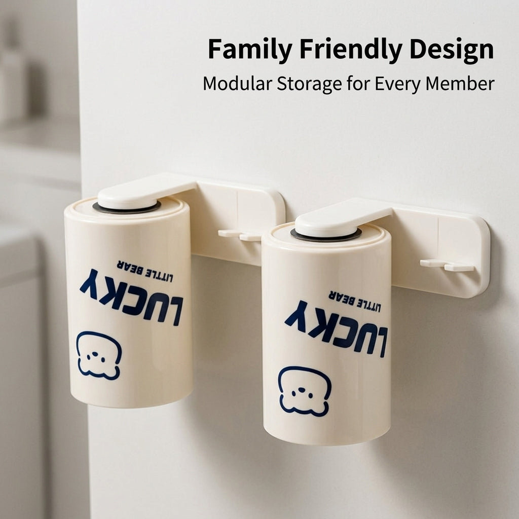 Wall Mounted Toothbrush Holder, Organization and Storage, Organizer for Kids, No Drilling Installation Suction Cup