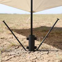Outdoor Camping Awning Pole Holder Tent Canopy Sunshade Rod Fixator Fishing Umbrella Ground Nail Stand