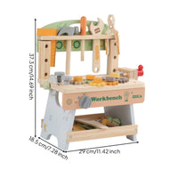 Toy Workbench with Tools Child-Centered Wooden Play Workbench Pretend Kids Tool Bench for Young Children, Playroom