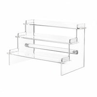 Tiered Design 3-Tier Acrylic Display Stand Multifunctional 3 Tier Acrylic Display Riser Space Saving for Collectors, Desk Organization