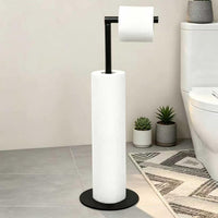 Export Bathroom Toilet Paper Holder Single Pole Stainless Steel Floor Standing Vertical Paper Roll Holder No Drilling