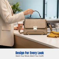 Women's Crocodile Pattern Shoulder Bag, Stylish PU Crossbody, Large Capacity, Lightweight, Autumn Winter, Traveler