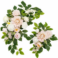 2 Pieces Wedding Arch Flower Set Reusable Welcome Sign Blossom Adornment Handmade Event Decoration for Party
