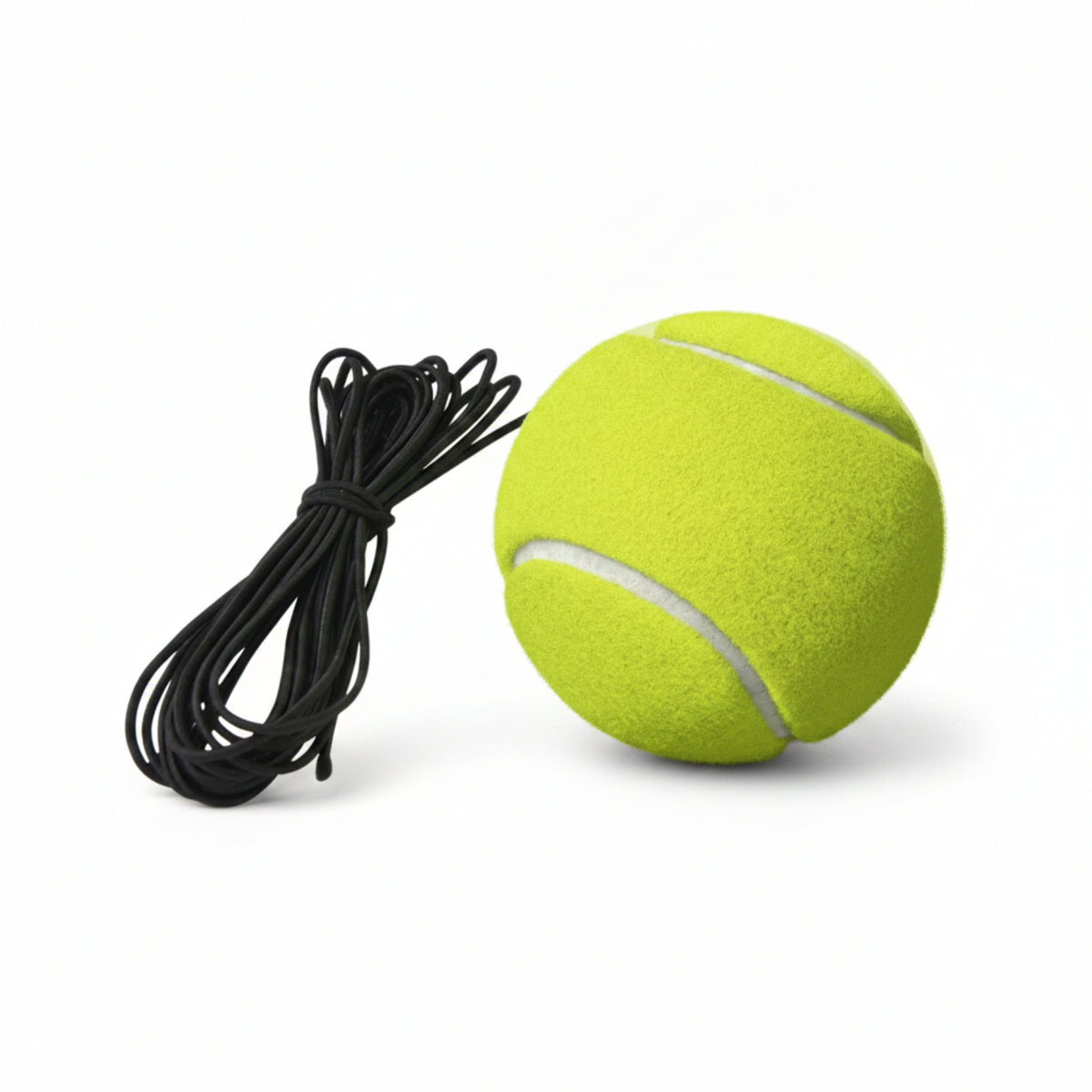 Tethered Tennis Training Ball Easy to Use Solo Practice Tennis Ball Sports Gear White Seam Lines Bright Yellow
