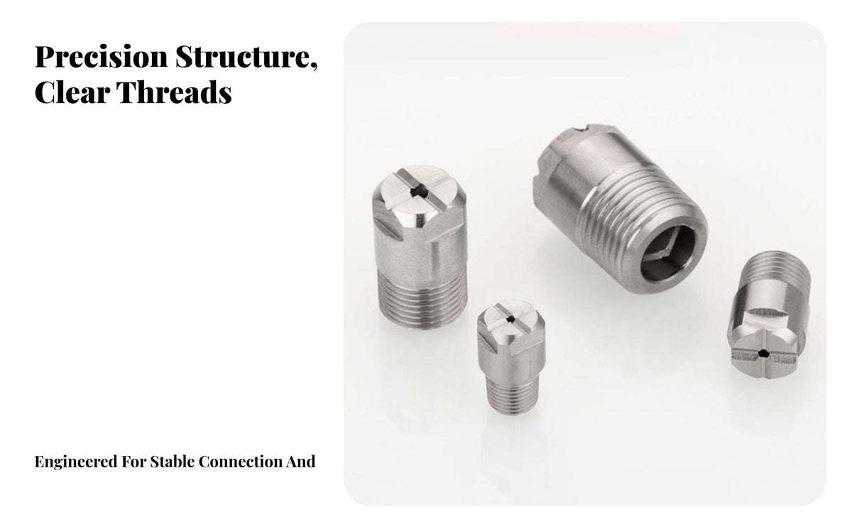 Stainless Metal Rectangle Nozzle Wide Angle Solid Cone Nozzle Rust-Resistant Flat Fan Spray Tip for Cooling Systems, Fire Suppression