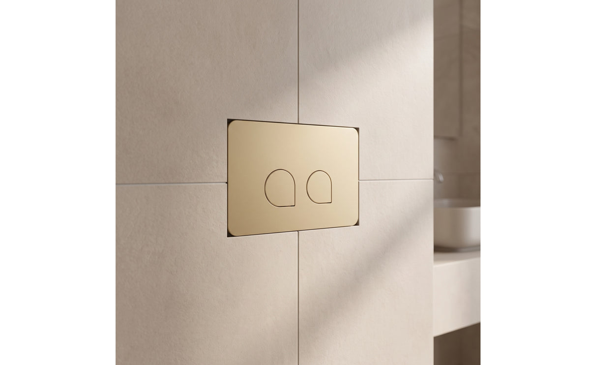 In-Wall Toilet Flush Plate with twoButton Slim Cistern Flush Panel with Mounting Frame Toilet Push Button Sturdy for Bathroom