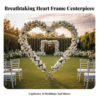 Heart-Shaped Iron frame Large Scale Heart-Shaped Arch Stand Outdoor Suitable Ceremony Backdrop for partners, Photographers, Photo Booth, Garden, Beach