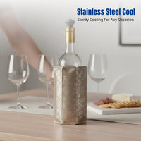 Wine Chiller Bag, Stainless Steel Ice Bucket, Elegant Active Cooling for Champagne, Beer, Multi-Bottle Compatible