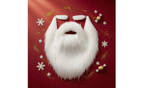 Santa Beard Set Elastic Straps White Santa Costume Beard Soft-Textured