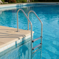 Pool Steps with Handrails Flange-Mounted Stainless Steel Pool Ladder Anti-Slip