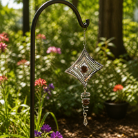 Dream Catcher Mandala Wind Chime DIY Kit with Rotating Butterfly Pendant for Indoor/Outdoor Decor
