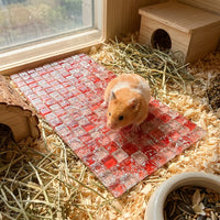 Large Bunny Mat and Glass Mat, Hamster Cooling Pad for Small Rodents, Fast Thermal-Mass Heat Dissipation with Crackle Pattern, 30x15cm
