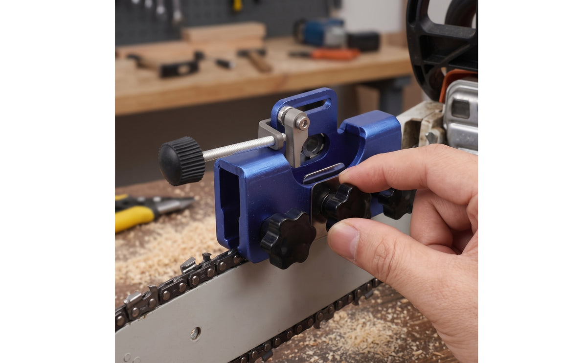 Compact Manual Chain Honing Device | Portable, chain filing guide honing device, for Workshop