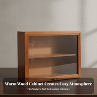 Storage Cabinet Solid Wood Frame Figurine Display Case Standing Dustproof Display Case for Collectors, Adults, Desktop, Bedroom, Office