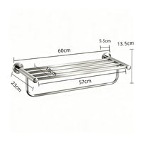 Wall Towel Rack with Shelf Slim Towel Bar with Shelf Hardware Minimalist Rust Resistant for Rental