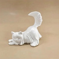 Cat Statue with spirit Drape Adorable spirit Cat Statue Spooky for Bookshelf