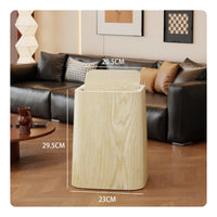 Rectangular Trash Can Wood-Grain Freestanding Trash Can Open-Top Dustbin Modern Open Lid Bin Decorative for Bedroom, Living Room