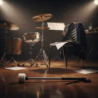 Non-Slip Grip Felt Head Bass Drum Mallet Wrist Strap Marching Band Drum Beater Wool Felt Mallet for Percussionists, Drummers, Stage Performance, Music Practice