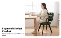 Ergonomic Design Curved supportiverest Wooden Chair Modern design Curved supportiverest Chair Multi-Purpose Household Furniture Stable framework for Home Office Workers, Students, Makeup aficionados, Study Room, Bedroom