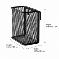 Metal Mesh Pen Holder, Hanging Square Desk Tidy, Pen Pot for Office Workers & Students, Stationery Organiser
