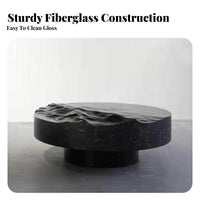 Nordic Design Irregularly Shaped Faux Marble Table Water wave pattern Living Room Furniture distinctive Form Statement Piece for Interior Designers, Real Estate Agents, Showroom, Reception Area, Lobby, Office