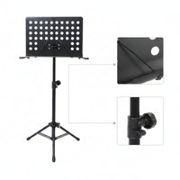 Music Stand Tripod Base Heavy Duty Perforated Music Stand Effortless to Store for Artists, Students, Stage, Rehearsal, Practice Room