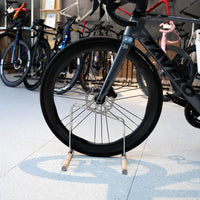 LiLioo Bicycle Parking Rack, Stainless Steel and Wood, Indoor Display Stand