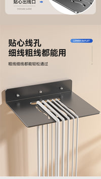 路由器收纳架子上墙神器机顶盒免打孔壁挂固定器支撑托架放置物架 奶白-小号【可放监控/摄像头】