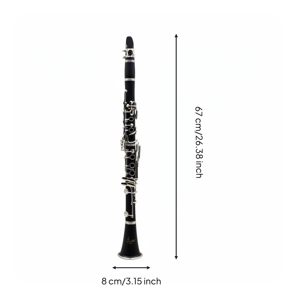 Nickel Plated Keys 17 Key Clarinet Beginner Friendly B Flat Clarinet Hard Protective Case Woodwind Instrument Easy to Use for Beginners, Adults, Performance, Practice