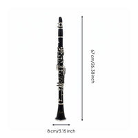Nickel Plated Keys 17 Key Clarinet Beginner Friendly B Flat Clarinet Hard Protective Case Woodwind Instrument Easy to Use for Beginners, Adults, Performance, Practice