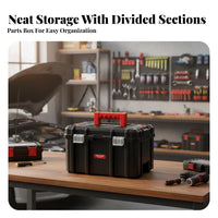 Industrial Grade Multi-Layer Tool Container Multipurpose 3-Tier Cantilever Tray Case Portable Toolbox Heavy-Duty for DIY Enthusiasts, Professionals, Workshop, Car Trunk, Garage, Job Site