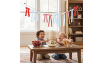Bow Garland with Lace Ready to Hang Ribbon Bow Garland Vintage Ribbon Banner for Party Planners, Diy Decorators, Infant Shower, Candy Table, Mantel