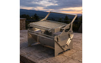 Foldable Barbecue Grill Flip-up Stainless Steel Grill Heat Resistant Outdoor Cooking Gear