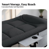 Foldable Design Padded Rest Lounger Built-in Pillow Folding Cot Integrated Mattress Reclining Chair Includes Carry Bag for Office Workers, Beachand Goers, Restping, Indoors, Travel, Camping