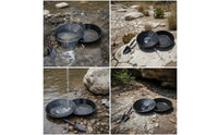 4 Pieces Gold Panning Kit with Hand Tools Essential Metal Pan with Classifier Screen Portable Classifier Screen for Outdoor Prospecting