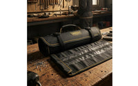 Oxford Cloth Roll-up Tool Bag Yellow Piping Roll up Tool Bag Fastening Straps Carrying Handle