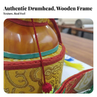Tibetan Drum Handmade Percussion Instrument Ethnic Look for Spiritual Practitioners, Music Beginners, Meditation Gatherings, Festivals, Parties