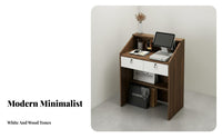 Multi-Functional Salon Reception Desk Lockable Drawer Modern Reception Desk Sturdy Construction Small Shop Counter with Storage Spacious Legroom for Receptionists, Money Iers, Retail Personnel, Beauty Salons, Clothing Boutiques, Office Lobbies, Lobby