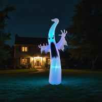 Spooky Halloween Inflatable Ghost Waterproof Ghost with Color-Changing Lights Oversized Yard Decoration Scary for Garden