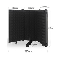 Noise Reduction Audio Capture Device Isolation Cover High-Density Foam Audio Capture Device Reflection Filter Foldable Design for Podcasters