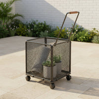 Lightweight Portable Shopping Trolley Wheeled Grocery Trolley 4 Wheels Household Carrier for Supermarket